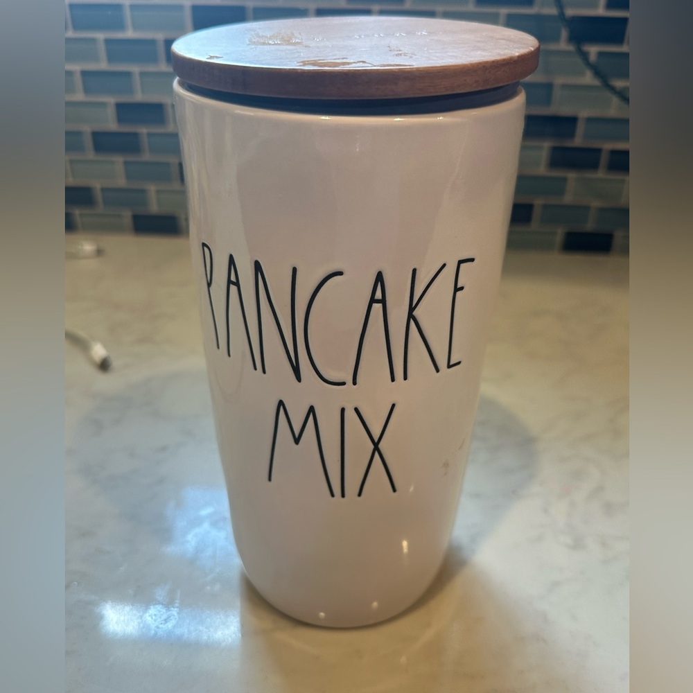 Rae Dunn pancake mix canister
